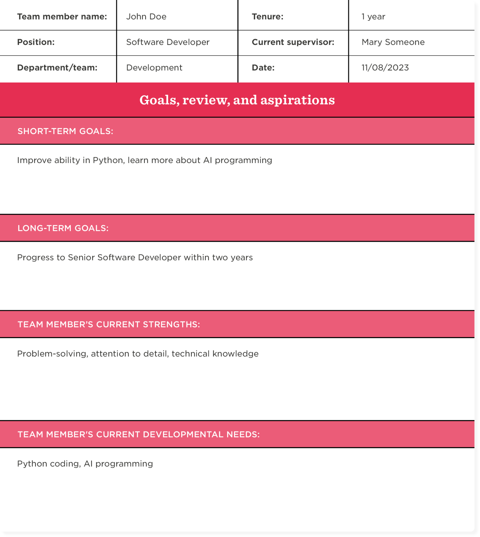 Employee Development Plan Template And Examples HiBob personal-development-plan-template-1