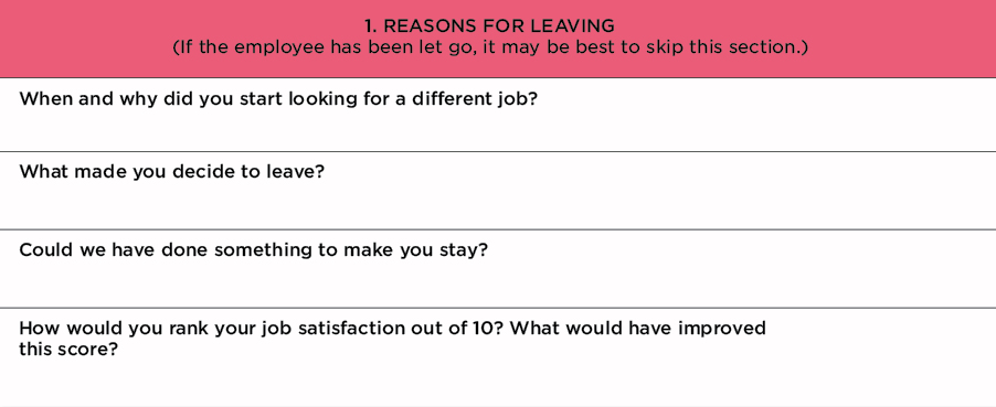 Exit interview template